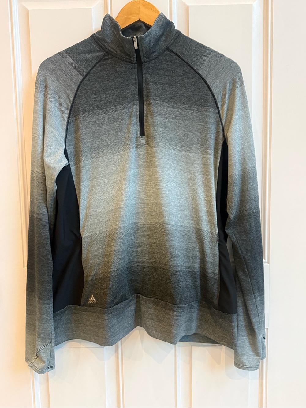 Adidas Women's Rangewear Half-Zip Golf Pullover Jacket Grey Black Ombre Gradient